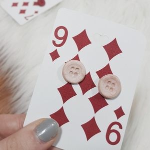 Handmade polymer clay button earrings